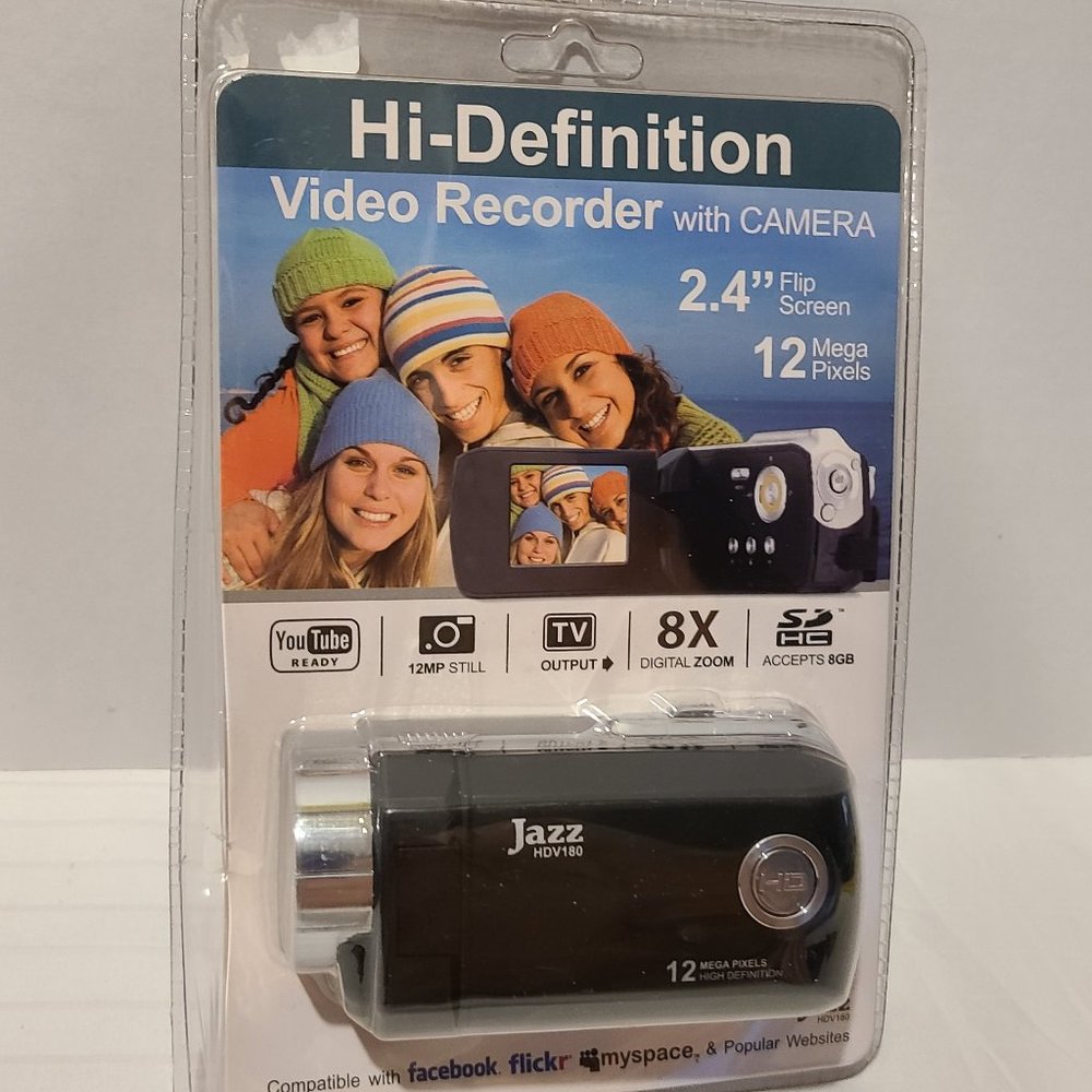 Handheld Video Recorder HD With Camera HD 1280x720 Flip Screen HDV180-Open box